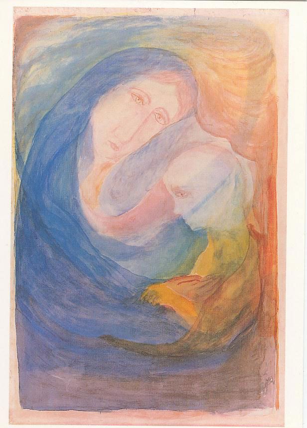 painting of mother and child in watercolour