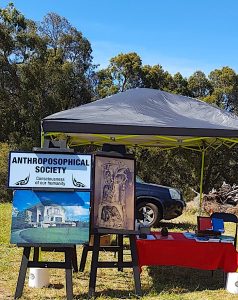 Book stall at an outdoor seminar run by the AS WA branch